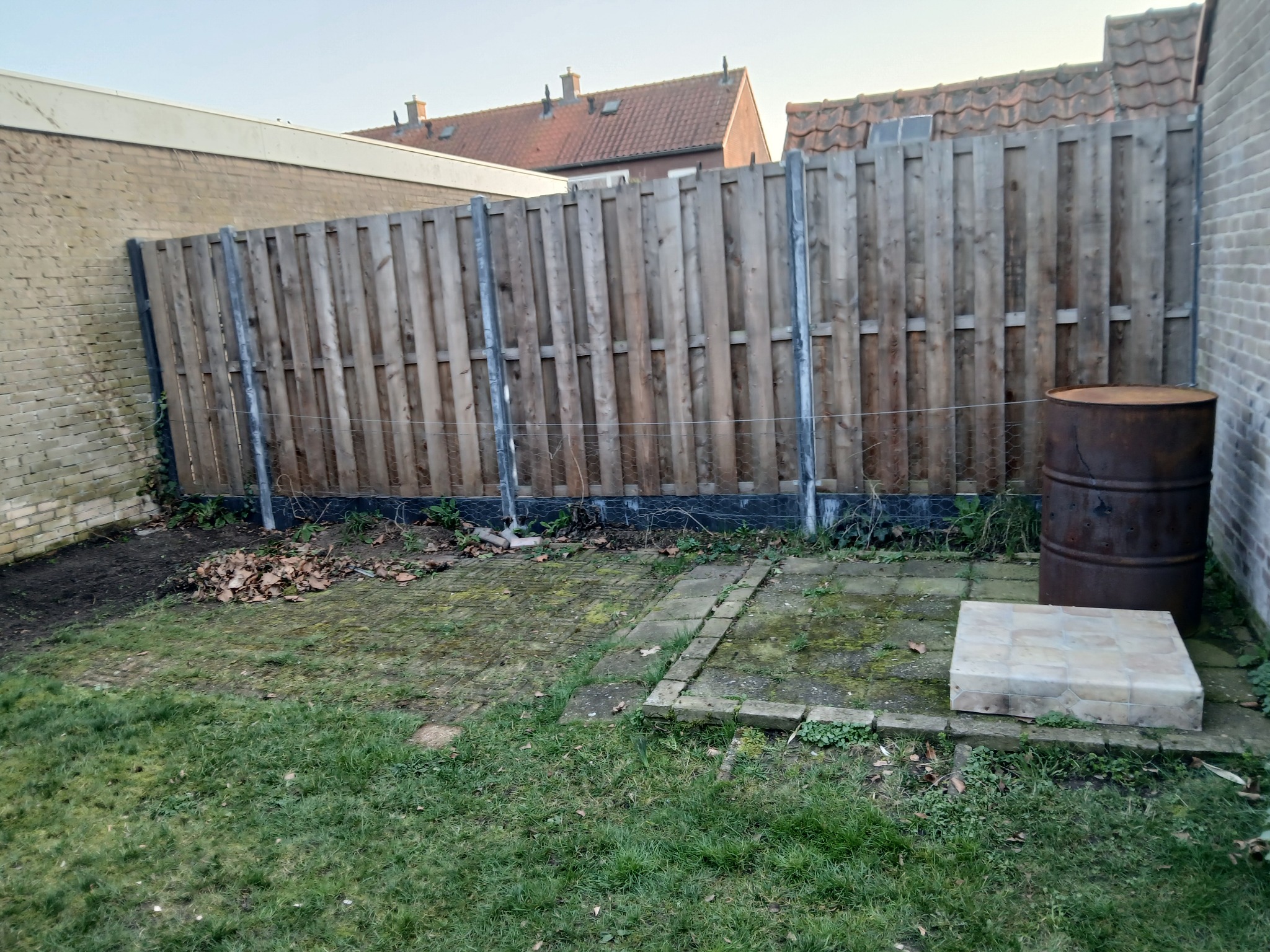 Tuin voor de werkzaamheden