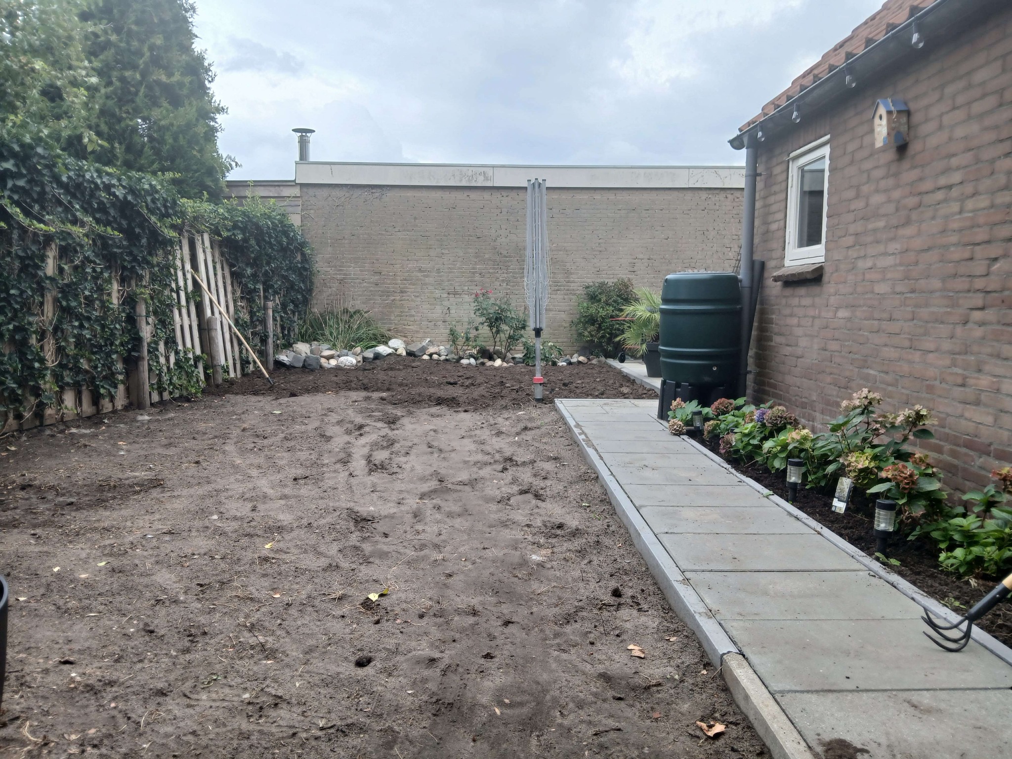 Tuin na grondwerk